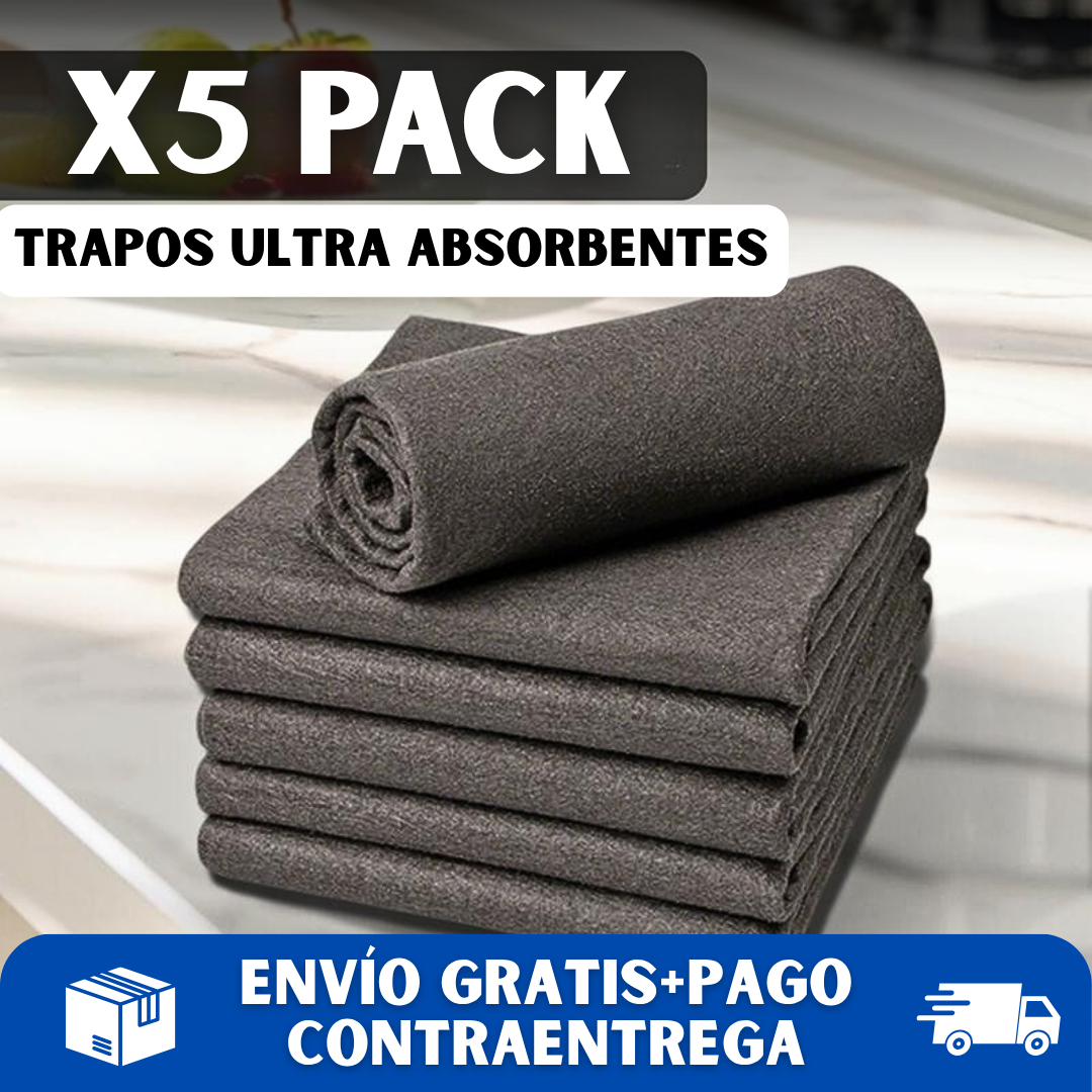 🧽ABSORBEX® x5 Pack trapos de microfibra ultra absorbentes