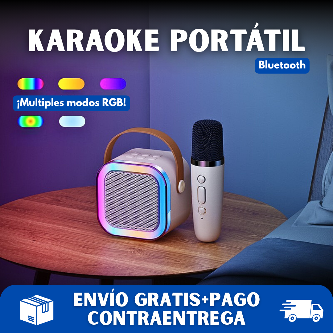 🎤KARAOBOX® Bocina karaoke portátil bluetooth