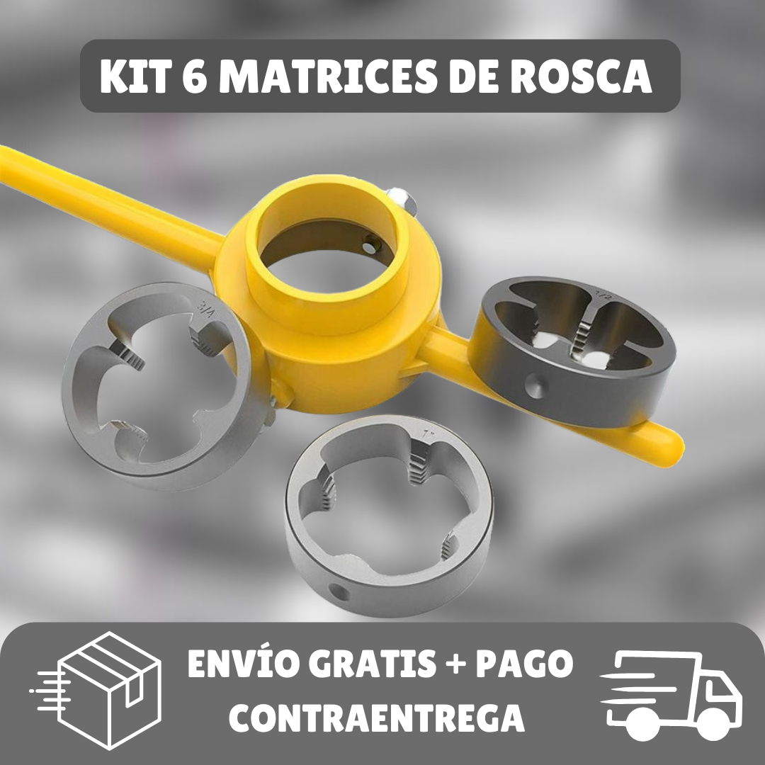 KIT 6 MATRICES DE ROSCA PARA TUBOS DE PLÁSTICO⚙️