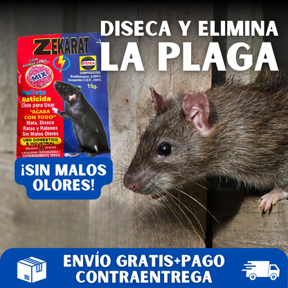 🐀ZekaRat® Cebo eliminador de ratas sin malos olores