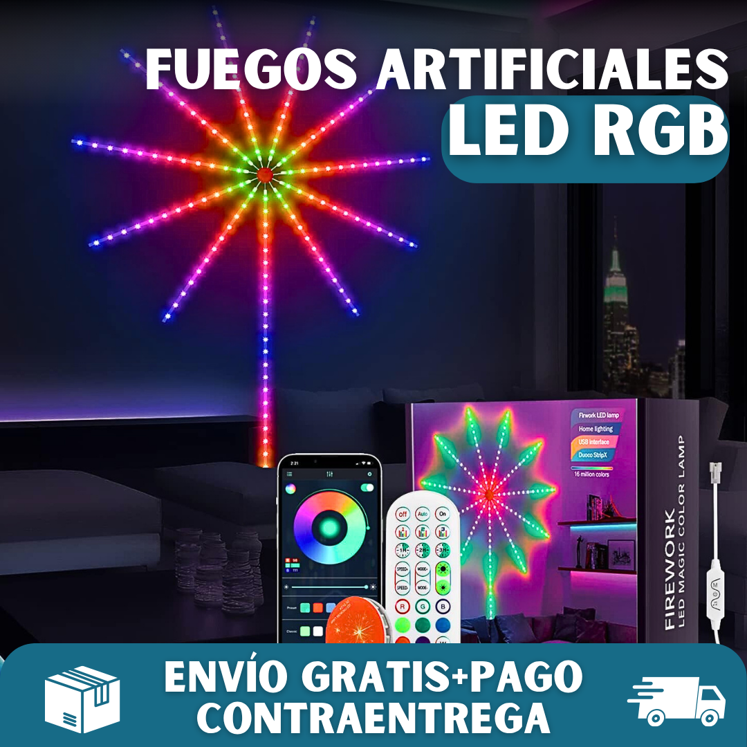 🎆LUCES LED FIREWORKS RGB🎉