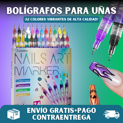 💅PACK x12 BOLÍGRAFOS PARA UÑAS🎨