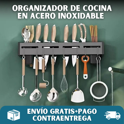 🔪WALLCHEF® Organizador de Cocina en Acero Inoxidable 🧽