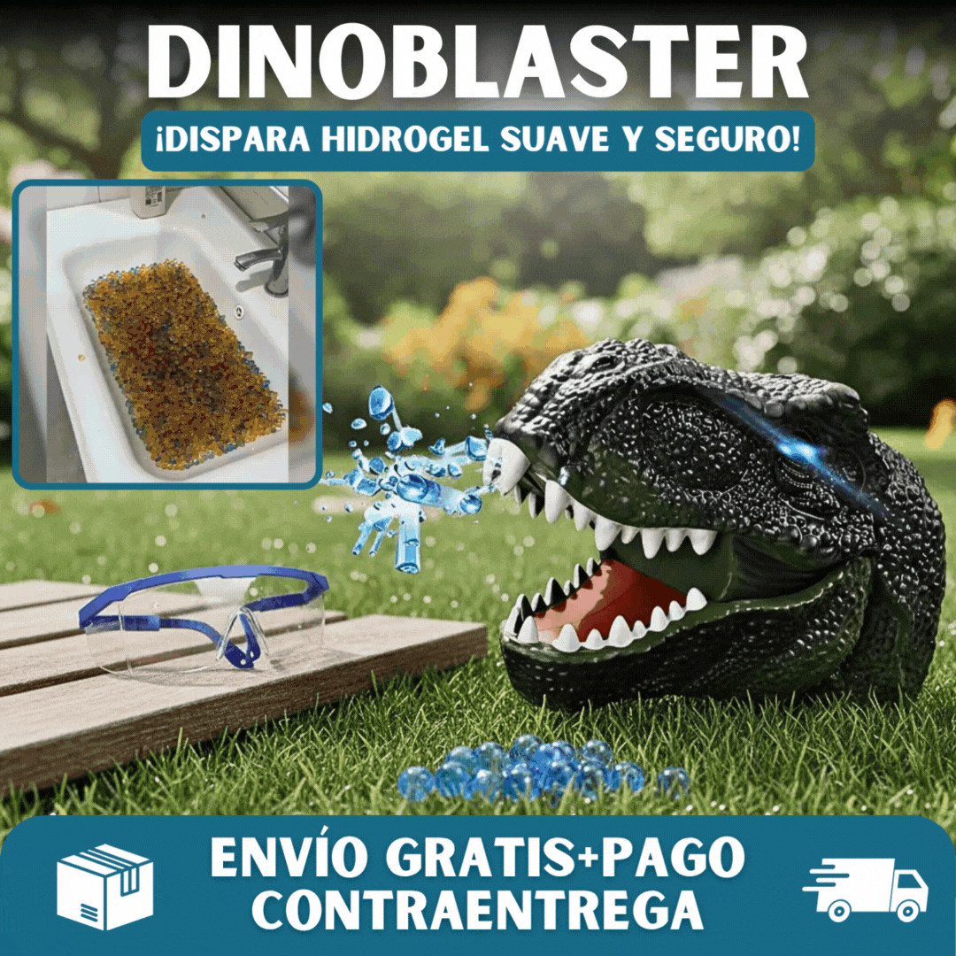 🦖DINOBLASTER® Dinosaurio Lanza Balines de Hidrogel💥