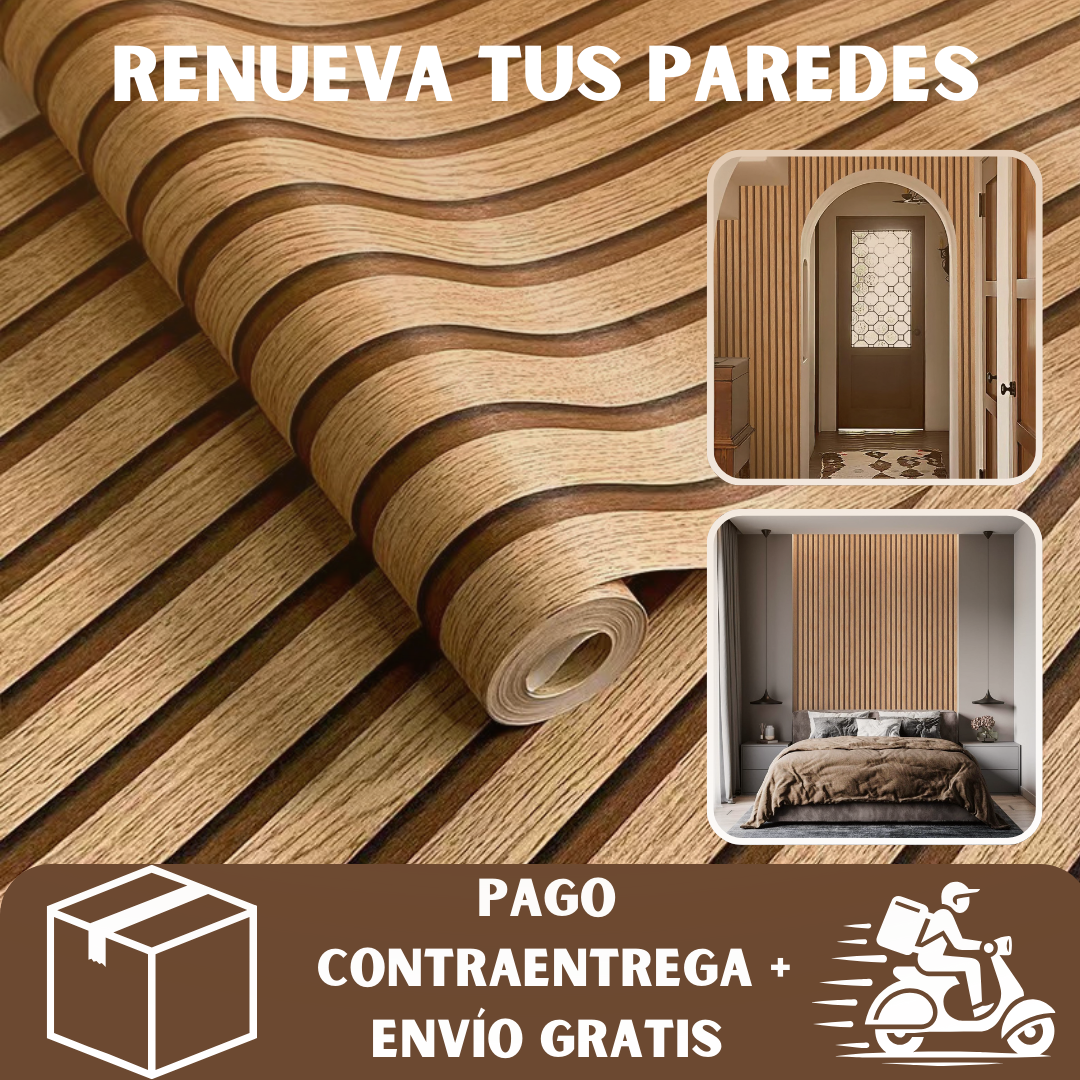🪵DECOMADERA - Rollo auto adhesivo para pared 10 mts X 45 cm