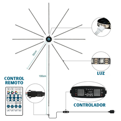 🎆LUCES LED FIREWORKS RGB🎉