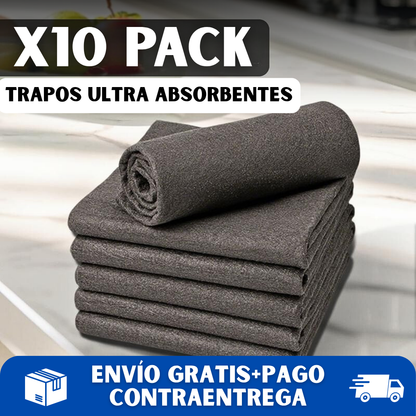 🧽ABSORBEX® x10 Pack trapos de microfibra ultra absorbentes