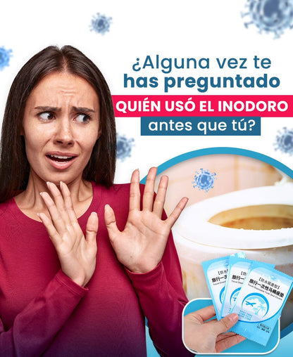 HYGIENICOVER™ PROTECTORES DESECHABLES PARA BAÑO X 50 UNIDADES
