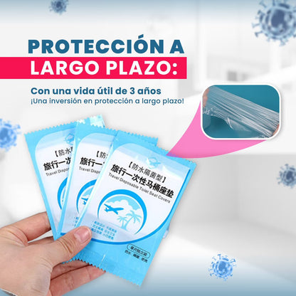HYGIENICOVER™ PROTECTORES DESECHABLES PARA BAÑO X 50 UNIDADES